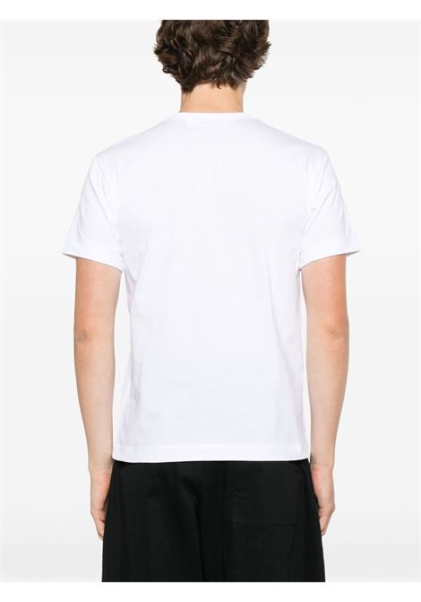 t-shirt con stampa e ricamo unisex bianco COMME DES GARÇONS PLAY | AX-T088-0511